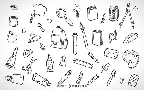 School supplies elements outline #AD , #sponsored, #ad, #supplies, #elements, #outline, #School Doodles For Kids, Healthy Food To Eat, School Supplies Elementary, School Dinner, Doodle Wall, School Supplies Highschool, Sticker Inspo, Food To Eat, College School Supplies