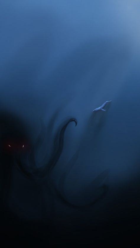 Sea Monster Art, Cthulhu Art, Akali League Of Legends, Lovecraftian Horror, Eldritch Horror, Cthulhu Mythos, Cosmic Horror, A Whale, Sea Monsters