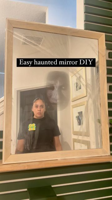 Yesenia Lee | Yess At Home on Instagram: "Love how this spooky mirror turned out. 

#halloween #halloweendiy #spookyseason #diy #halloweencountdown" Spooky Mirror, Halloween Countdown, Diy Mirror, Halloween Diy, At Home, Turn Ons, Mirror, Halloween, On Instagram