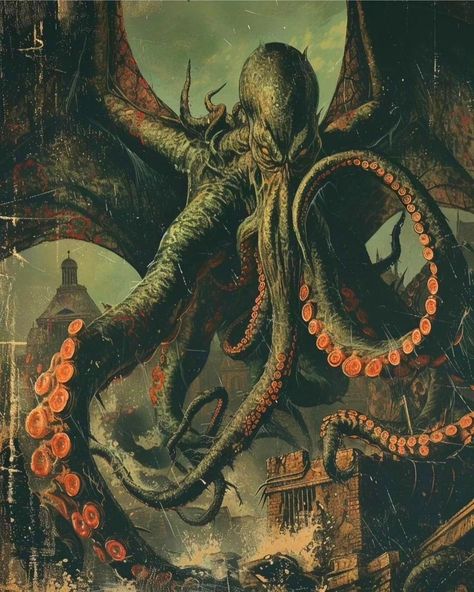 Cthulu Monster, Cthulhu Wallpaper, Lovecraft Aesthetic, Lovecraft Monsters, Cthulhu Fhtagn, Lovecraft Art, Cthulhu Art, Lovecraft Cthulhu, Lovecraftian Horror