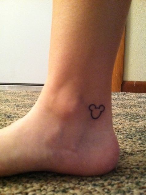 7 Tempting Tattoo Ideas for Disney Lovers ... A hidden Mickey! | All Women Stalk Small Mickey Mouse Tattoo, Ankle Henna Designs, Mickey Tattoo, Mouse Tattoo, Mickey Mouse Tattoo, Tattoo Ankle, Mouse Tattoos, Stylish Tattoo, Small Girl Tattoos