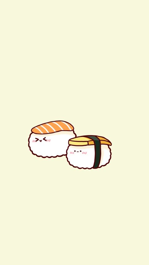 Sushi Aesthetic Wallpaper, Cute Sushi Wallpaper, Sushi Wallpaper, Sushi Cartoon, Ipad Lockscreen, Cute Sushi, Watercolor Wallpaper Iphone, Phone Decor, Hipster Wallpaper