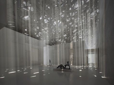 Louvre Abu Dhabi – Jean Nouvel | SHADOW SCULPTURES Play Of Light And Shadow In Architecture, Modern Museum Architecture, Louvre Abu Dhabi, Happy Room, Le Louvre, Jean Nouvel, Louvre Museum, Light And Space, Luz Natural