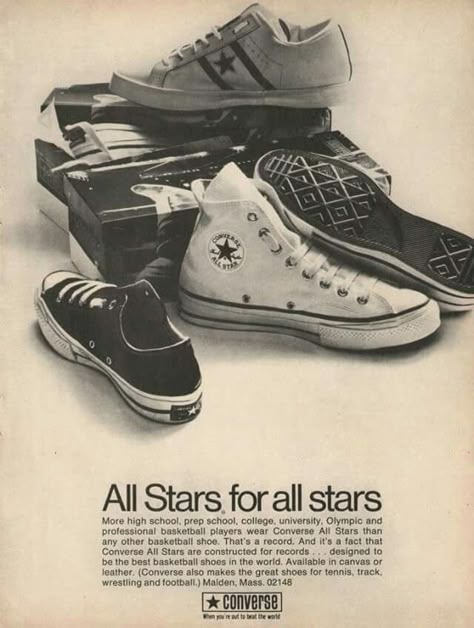 Converse Vintage Poster, Converse Poster, Nba Wife, Converse Vintage, Best Basketball Shoes, Vintage Converse, Poster Design Inspiration, Poster Ads, Old Ads