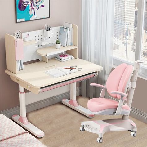 Isabelle & Max™ Barba Computer Desk with Hutch | Wayfair Kids Office Chair, Kou Diabolik Lovers, Children's Desk, Bookshelf Chair, Study Table Designs, Bookshelves In Bedroom, Cool Room Designs, Childrens Desk, Desk With Hutch