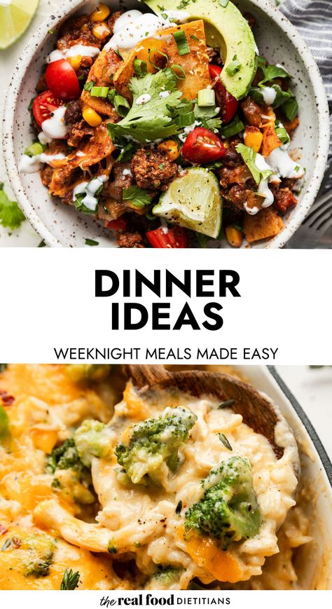 Stuck in the dinner rut? Need some dinner ideas for easy weeknight meals? We've got you covered with over a hundred easy dinner recipes. Real Food Recipes Dinner, Dinner Ideas For One, Nourishing Dinner, Dietitian Recipes, Rustic Dinner, Food Recipes Dinner, Entree Dishes, Real Food Dietitians, New Dinner Ideas