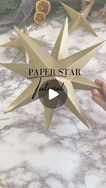 Large Christmas Star Diy, Diy Star Tree Topper, Large Paper Stars Diy, Paper Stars Tutorial, Diy Christmas Topper Star, Paper Stars Diy, Paper Star Tree Topper Diy, Diy Cardboard Star Tree Topper, Heart Pop Up Card