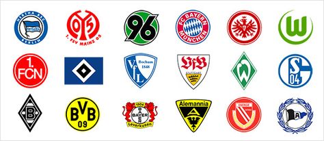 Logos-Bundesligavereine Bundesliga Logo, Champions League, Team Logo, Typography, Football, ? Logo, Pins, Quick Saves, Design