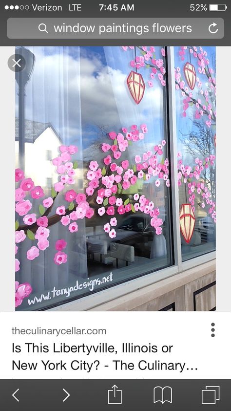 Diy Window Decorations, Spring Windows, Window Painting Ideas Spring, Spring Window Decor, Window Art Spring, Spring Window Decorations, Spring Window Display Ideas, Easter Window Art, Spring Window Painting Ideas