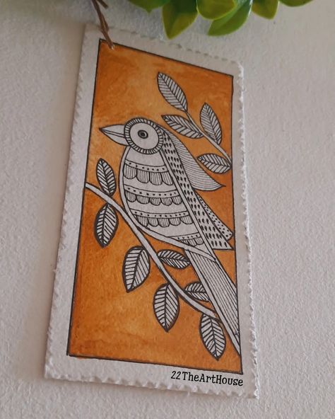 How To Draw Madhubani Painting, Easy Kalamkari Painting, Madhubani Painting Bookmarks, Pattachitra Paintings Easy, Madhubani Drawing Easy, Easy Madhubani Art For Beginners, Indian Art Paintings Easy, Kalamkari Painting Easy, Madhubani Paintings Ideas Design