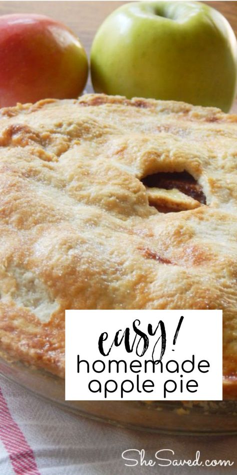 Easy Homemade Apple Pie Recipe Apple Pie For Beginners, Old Fashion Apple Pie Recipe, Apple Pie Recipe Easy Simple, Green Apple Pie Recipe, Easy Homemade Apple Pie, Green Apple Pie, Easy Apple Pie Recipe, Homemade Apple Pie Recipe, Old Fashioned Apple Pie