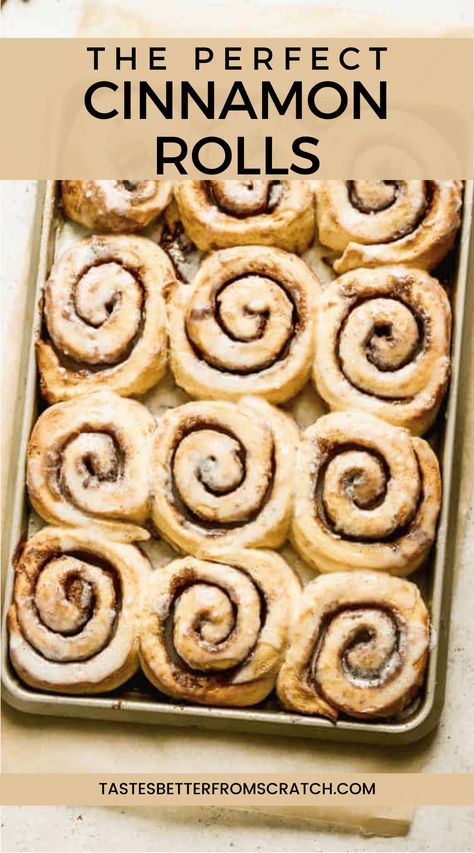 The Best Homemade Cinnamon Rolls – Soft & Fluffy Soft And Fluffy Cinnamon Rolls, Easy Cinnamon Roll Recipe, Cinnamon Roll Desserts, Buns Recipe Easy, Best Homemade Cinnamon Rolls, Dessert For A Crowd, Fluffiest Cinnamon Rolls, Homemade Cinnamon Rolls Easy, Rolls Recipe Easy