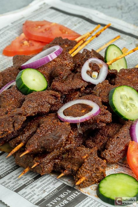 Nigerian Beef Suya - Chef Lola's Kitchen Beef Suya, Suya Recipe, Bbq Beef Ribs, Nigeria Food, African Recipes Nigerian Food, Nigerian Recipes, Nigerian Food, Rib Recipes, African Food