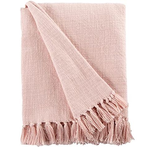 Textured Throw Blanket, Pink Throw Blanket, Living Room Decor Neutral, Pink Throw, Blush Pink Color, Sticky Toffee, Blanket For Couch, Woman Bedroom, Cotton Throw Blanket