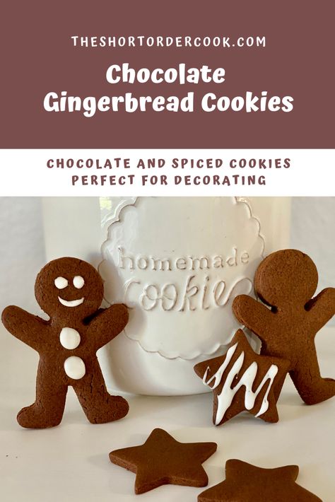 Chocolate Gingerbread Cookies Recipe, Gingerbread Chocolate Cookies, Christmas Frosting, Chocolate Gingerbread Cookies, Gingerbread Recipes, Easy Gingerbread Cookies, Gingerbread House Recipe, Chocolate Gingerbread, Christmas Cookie Box