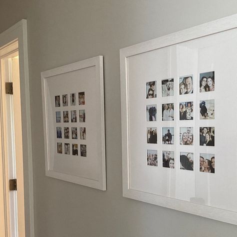 Instax Ideas Display, How To Display Mini Polaroids, Instax Mini Ideas Display Photo Walls Bedrooms, Polaroid Home Decor, Polaroid Frame Wall, Instax Decoration Ideas, Polaroid In Frame, Display Instax Mini Photos, Instax Frame Ideas