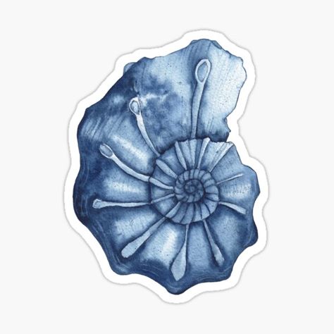 Watercolor navy blue nautilus. • Millions of unique designs by independent artists. Find your thing. Sea Shell Sticker, Beach Stickers Aesthetic, Sea Stickers, Ocean Stickers, Beach Stickers, Sticker Design Inspiration, Scrapbook Stickers Printable, Anime Stickers, Cool Stickers