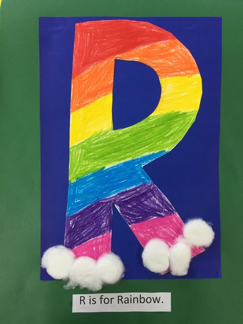 R is for rainbow. Art fine motor craft abc fun activity for preschoolers. Learning the vocabulary. R Letter Craft, R Is For Rainbow Craft, R Is For Craft, Letter R Preschool Activities, R Crafts For Preschool, R Is For, R Crafts For Preschoolers, Letter R Crafts For Preschoolers, Preschool Letter R