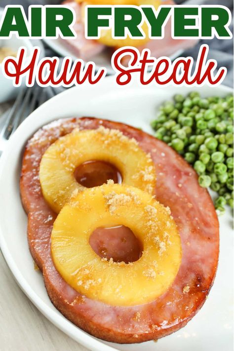 Steak In Air Fryer, Steak In The Air Fryer, Air Fryer Ham, Ham Steak Recipes, Fried Ham, Ham Steak, Small Air Fryer, New Air Fryer Recipes, Air Fryer Recipes Snacks