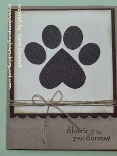 Stamping Hare: Sympathy card for loss of family dog. Features Stampin Up punches -- 4 small oval punches and a single full heart punch---and Thoughts & Prayers stamp set. #sympathycard #familypet #diy #stampinup Loss Of Pet Card, Stampin Up Punches, Pet Condolences, Dog Sympathy Card, Sympathy Cards Handmade, Pet Sympathy Cards, Dog Sympathy, Family Dog, Pet Sympathy