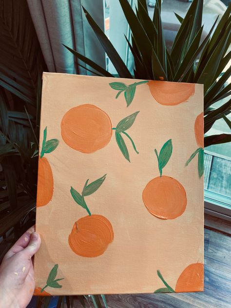 Oranges Painting, Draw Sea Animals, Draw Sea, Diy Canvas Art Easy, Cute Easy Paintings, Orange Painting, Sip And Paint, Small Canvas Paintings, Рисунки На Холсте