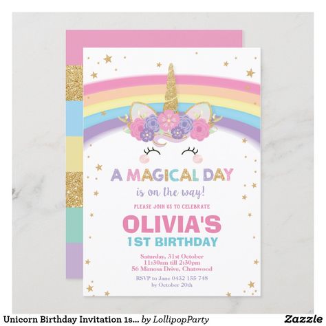 Unicorn Birthday Invitation 1st Birthday Party Unicorn 3rd Birthday Party, Rainbow Unicorn Birthday Invitations, Rainbow Unicorn Birthday Party, Invitation 1st Birthday, Unicorn Party Invites, Unicorn Birthday Invitation, Rainbow Birthday Invitations, Unicorn Birthday Party Invitation, Rainbow Unicorn Birthday