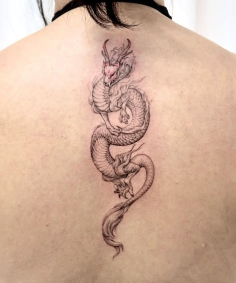 Black Dragon Tattoo, Japan Dragon, Drawing Dragon, Dragons Tattoo, Small Dragon Tattoos, Tattoo Snake, Simple Tattoos For Guys, Tattoos Black, Tattoo Dotwork