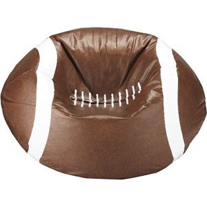 96" Round Vinyl Bean Bag, Football Football Bean Bag, Small Bean Bags, Football Rooms, Football Bedroom, Cool Bean Bags, Casual Furniture, Bean Bag Chair Kids, Sports Room, Room Seating