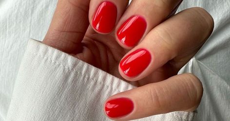 The Nail Polishes Our Editors Swear by When We’re in the Mood for a Red Mani Long Round Nails, Red Nail Polish Colors, Black Cherry Nails, Red Orange Nails, Bright Red Nail Polish, Opi Red, Old Money Nails, Silver Nail Polish, Money Nails