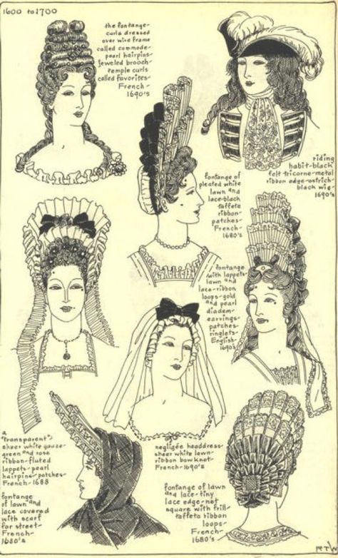 Mode in Hats and Headdress (Masterwork of Fashion and History) : Free Download, Borrow, and Streaming : Internet Archive 17th Century Hairstyles, Historical Hairstyles, Historical Hats, 17th Century Fashion, Fashion Timeline, 18th Century Fashion, Fashion Book, History Fashion, Century Clothing