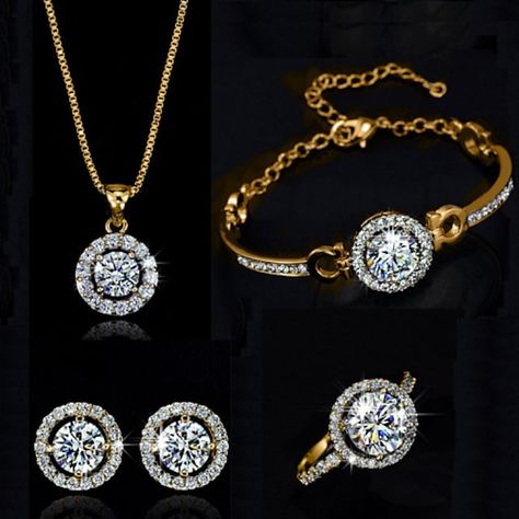 Crystal Jewelry Sets, Diamond Jewelry Designs, Zircon Jewelry, Silver Jewellery Sets, Fashion Jewelry Sets, Silver Plated Jewelry, Bride Jewellery, Wedding Jewelry Sets, Bridal Jewelry Sets