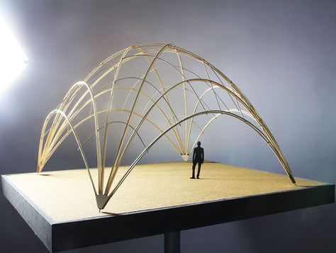 bamboo pavilion - PAUL EIS - architecture and photography Pavilion Structure, Bamboo Dome, Tectonic Architecture, Bamboo Pavilion, Car Porch Design, Water Pavilion, Structural Model, Shell Structure, Geodesic Dome Homes