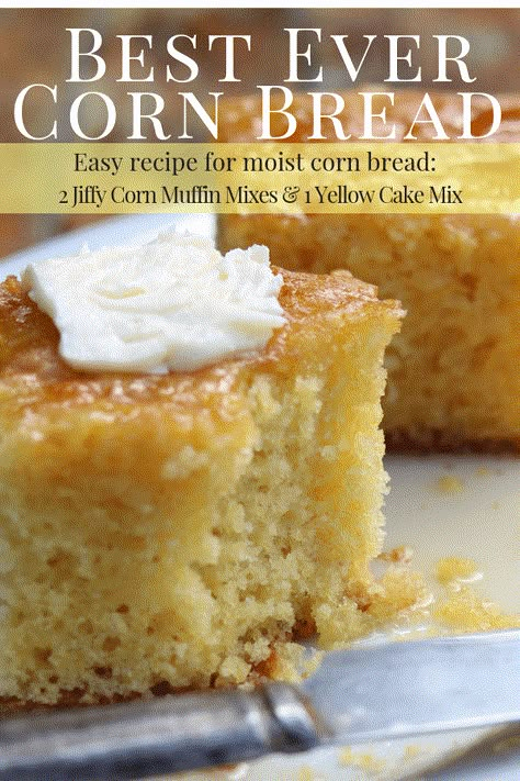 Moist Box Cornbread Recipe, Corn Bread Using Yellow Corn Meal And Creamed Corn, Jiffy Cornbread 9x13 Pan, Jiff Cornbread Recipes, Jiffy And Cake Mix Cornbread, Best Boxed Cornbread Recipe, Yellow Cake Cornbread Recipe, Cake Like Cornbread Recipe, Cornbread Cake Recipe Jiffy