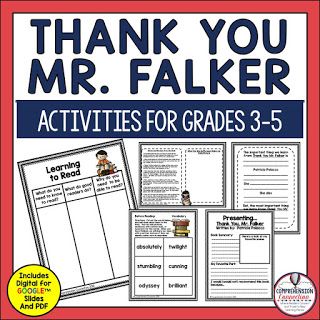 As the new year begins, it's so important to build a positive classroom climate. This post includes lesson suggestions for the beginning weeks. Thank You Mr. Falker is a Must Read during the first few days. Thank You Mr Falker Activities, Thank You Mr Falker Activities Free, Patricia Polacco Activities, Thank You Mr Falker, Homeschool Units, Patricia Polacco, Study Books, Author Study, Classroom Expectations