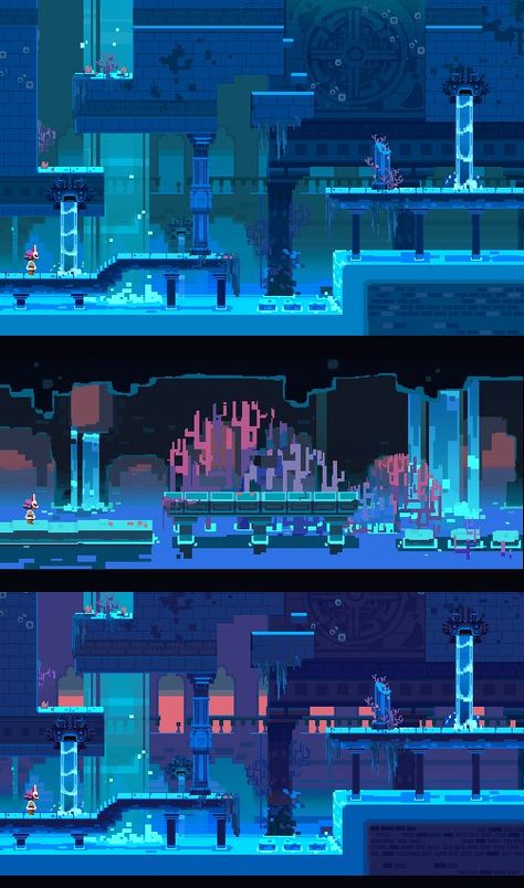 Media Tweets by nachobeard (@nachobeard) | Twitter Pixel Art Environment Platformer, Game Platform Design, 2d Level Design, Platformer Game Art, 2d Games Ideas, Platform Game Design, Platformer Level Design, Game Background Design, 2d Platform Game