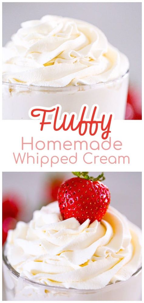 Have you ever wondered how to make homemade fluffy whipped cream from scratch? Making your own whipped cream is surprisingly easy and has a lot of benefits compared to store-bought versions. Whipped Cream From Heavy Whipping Cream, How To Make Whipped Cream With Heavy, How To Make Whipping Cream With Heavy, Half And Half Whipped Cream Recipe, Fluffy Whipped Cream, Creamy Whipped Cream, Cool Whip Homemade, How To Make Whipped Cream With Milk, Homemade Whipping Cream Recipe