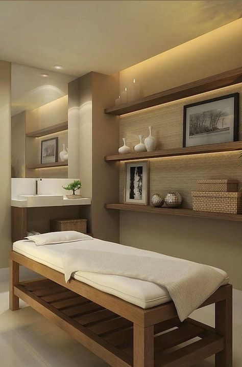 Spa Beds, Home Massage Room, Deco Spa, Spa Massage Room, Spa Room Ideas, Massage Room Design, Massage Room Decor, Massage Therapy Rooms, Home Spa Room