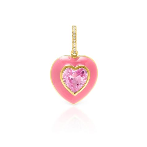 Now trending: Enamels. Tap to indulge in our Pink Enamel Heart Charm. Enamel Necklaces, Pink Topaz, Pretty Jewelry, Pink Enamel, Enamel Charms, Green Amethyst, Gold Enamel, Pretty Jewellery, Necklace Sizes