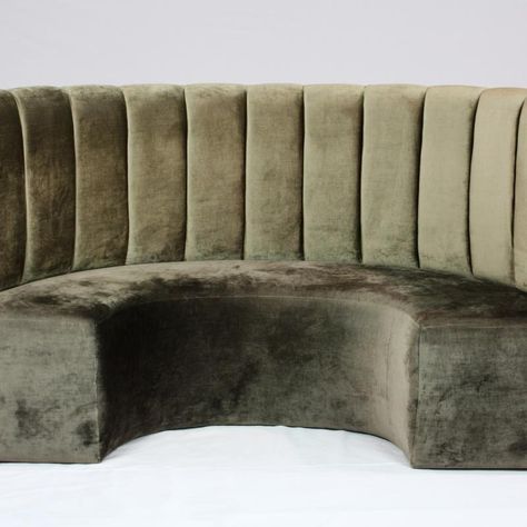 BANQUETTE CURVED PEWTER VELVET | DC Rental Rounded Banquette, Round Banquette Seating, Round Banquette, Curved Banquette Seating, Curved Banquette, Banquette Seating, Chesterfield Chair, House Furniture, Banquette