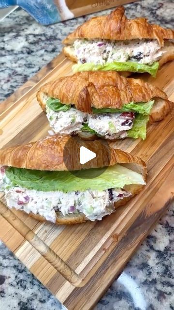 Cheyenne on Instagram: "Chicken Salad ❤️ #recipes #chickensalad #easyrecipes #hoemade" Chicken Salad Croissant Sandwich, Chicken Salad Croissant, Chicken Salad Sandwich Recipe, Chicken Dip Recipe, Chicken Salad Recipe Easy, Creamy Chicken Pasta, Easy Mediterranean Diet Recipes, Salad Recipes Video, Chicken Salad Sandwich