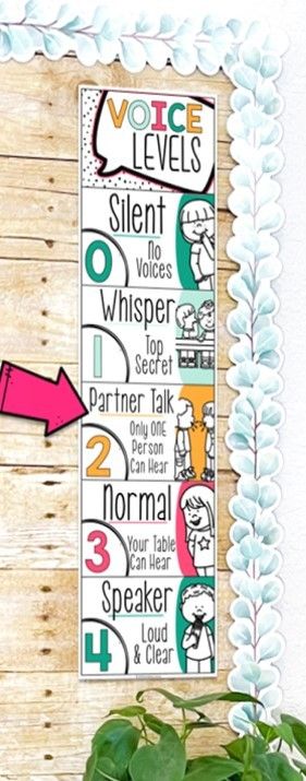 Voice Rules Chart, Noise Level Classroom, Anchor Chart Display, Voice Level Charts, Partner Talk, Peer Editing, Calm Classroom, Turn And Talk, Voice Levels