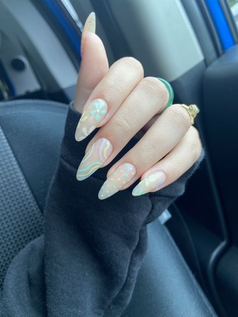 Almond Abstract Nails, Abstract Nails Almond, Abstract Almond Nails, Acrylic Almond Nails, Abstract Nails, Nails Almond, Almond Nails, Floral Designs, Do More