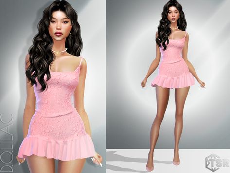 Short Dress Cc Sims 4, Sims 4 Puffy Dress, Dreamgirl Sims 4 Cc, Sims 4 Cc Lace Dress, Sims Prom Dress, Sims 4 Cc Clothes Dresses Party, Simsresources Clothing, Sims Dresses Cc, Sims 4 Cc Dresses Formal Short