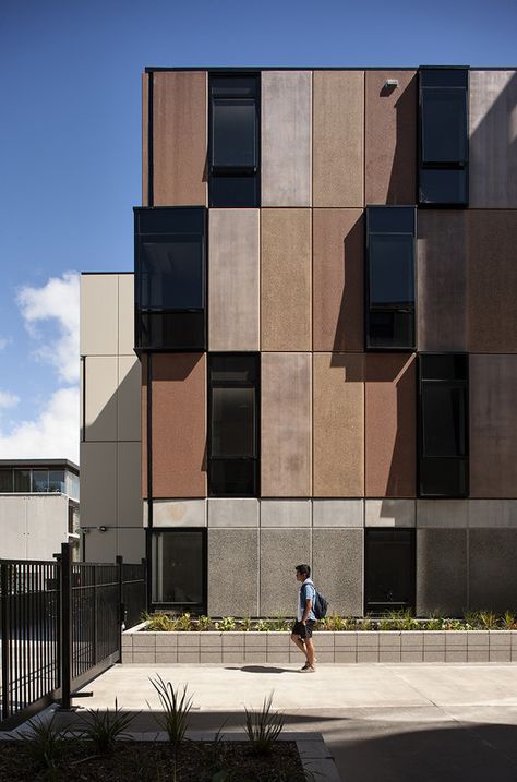 Precast Concrete Panels, Dubai Architecture, Concrete Facade, Student House, Student Accommodation, Architecture Awards, Building Facade, Zaha Hadid, Architecture Exterior