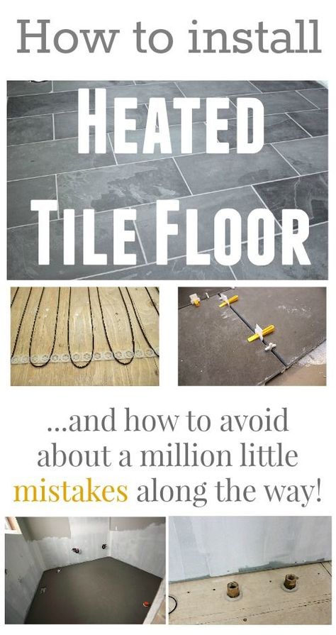 How to install a heated tile floor.... and also how NOT to install a heated tile floor - The Creek Line House Heated Flooring, Heated Floor, Heated Tile Floor, Farmhouse Flooring, Floor Heating, Decorative Ideas, Bathroom Decorating, Winter Morning, Basement Flooring