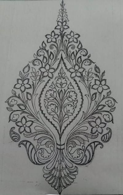 Tattoo Zeichnungen, Flower Drawing Design, Border Embroidery Designs, Hand Work Embroidery, Embroidery Neck Designs, Handwork Embroidery Design, Embroidery Designs Fashion, Hand Embroidery Design Patterns, Mandala Design Art