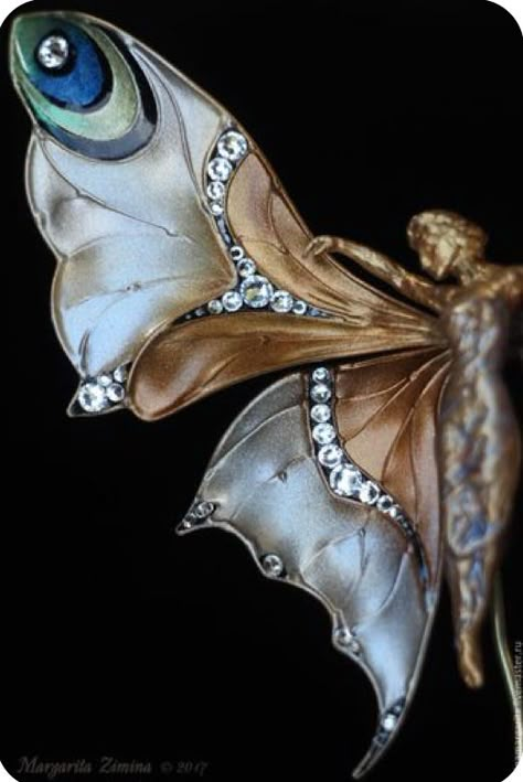 Fairy Butterfly, Bijoux Art Nouveau, Edwardian Jewelry, Fairy Jewelry, Insect Art, Art Nouveau Jewelry, Unusual Jewelry, The Masterpiece, Butterfly Art