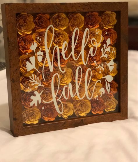 Shadow Box Ideas, Rolled Flowers, Halloween Shadow Box, 3d Paper Flowers, Fall Decor Diy Crafts, Flower Shadow, Diy Shadow Box, Saying Hello, Flower Shadow Box