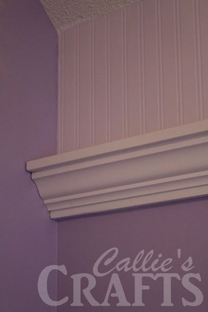 DIY Crown Moulding Shelf and bead board. Just want the bead board Below the crown moulding. Moulding Shelf, Soffit Ideas, Ideas For Projects, Crown Molding Shelf, Monkey Room, Diy Crown Molding, Cottage Getaway, Bead Board Walls, Shelf Diy