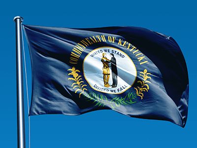 Kentucky State Flag, Random Trivia, Kentucky Flag, Frankfort Kentucky, Fun Facts For Kids, Kentucky State, Facts For Kids, State Flags, Life Facts